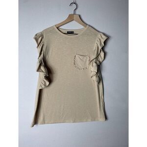 MIHOLL SLEEVELESS RUFFLED TOP WITH POCKET SIZE LARGE